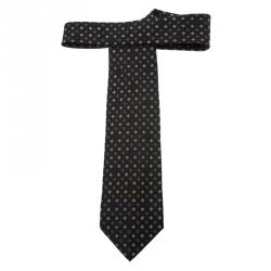 Pre Owned Louis Vuitton Navy Blue Fleur Silk Tie