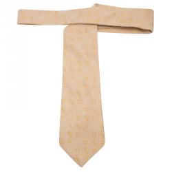 Pre Owned ربطة عنق لوي فيتون حرير بيج مونوغرامي