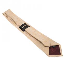 Pre Owned ربطة عنق لوي فيتون حرير بيج مونوغرامي