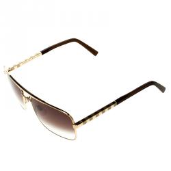 Pre Owned Louis Vuitton Brown/Gold Z0259U Attitude Sunglasses