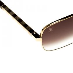 Pre Owned Louis Vuitton Brown/Gold Z0259U Attitude Sunglasses