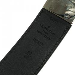 مملوكة مسبقًا Louis Vuitton Black Damier Embossed Leather Inventeur Belt 90 CM