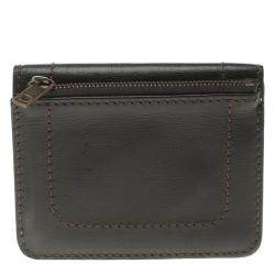 Pre Owned Louis Vuitton Dark Brown Utah Leather Six Card Wallet