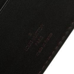 Pre Owned Louis Vuitton Dark Brown Utah Leather Six Card Wallet