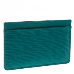 مملوكة مسبقًا Louis Vuitton Turquoise Epi Leather Card Holder