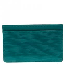 مملوكة مسبقًا Louis Vuitton Turquoise Epi Leather Card Holder