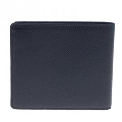 Pre Owned Louis Vuitton Black Taiga Bi Fold Wallet
