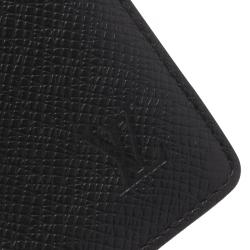 Pre Owned منظمة جيب لوي فيتون جلد تايغا سوداء