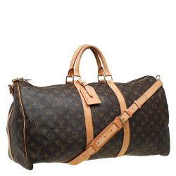 مملوكة مسبقًا Louis Vuitton Monogram Canvas Keepall Bandouliere 55