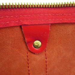Pre Owned Louis Vuitton Red Epi Leather Keepall 45 Tote Bag