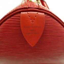Pre Owned Louis Vuitton Red Epi Leather Keepall 45 Tote Bag