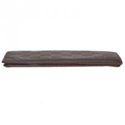 Pre Owned Louis Vuitton Granit Damier Infini Leather Brazza Wallet