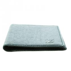 Pre Owned Louis Vuitton Dark Green Taiga Leather Pass ID Card Holder