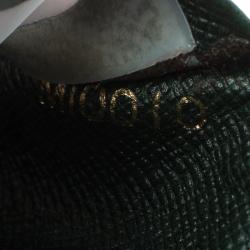 Pre Owned Louis Vuitton Dark Green Taiga Leather Pass ID Card Holder