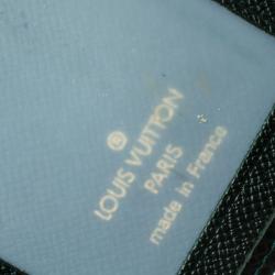 Pre Owned Louis Vuitton Dark Green Taiga Leather Pass ID Card Holder