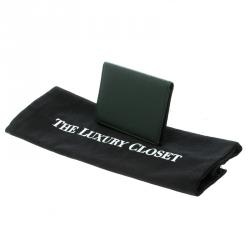 Pre Owned Louis Vuitton Dark Green Taiga Leather Pass ID Card Holder