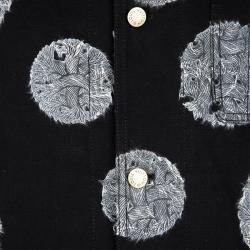 Louis Vuitton FA'15 Black Cotton Rope Print Button Front Jacket  XL