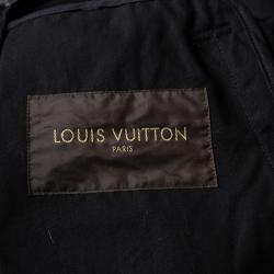 Louis Vuitton FA'15 Black Cotton Rope Print Button Front Jacket  XL