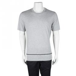 Pre Owned تي شيرت لوي فيتون قطن رصاصي بالشعار XL