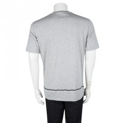 Pre Owned تي شيرت لوي فيتون قطن رصاصي بالشعار XL