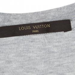 Pre Owned تي شيرت لوي فيتون قطن رصاصي بالشعار XL