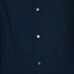 Louis Vuitton Men's Blue Checked Cotton Shirt L