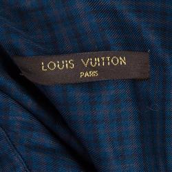 Louis Vuitton Men's Blue Checked Cotton Shirt L