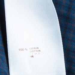 Louis Vuitton Men's Blue Checked Cotton Shirt L