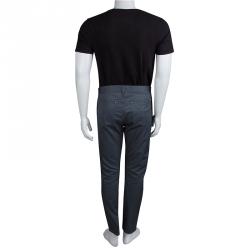Louis Vuitton Grey Cotton Straight Fit Trousers L