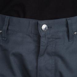 Louis Vuitton Grey Cotton Straight Fit Trousers L
