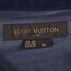 Louis Vuitton Grey Cotton Straight Fit Trousers L