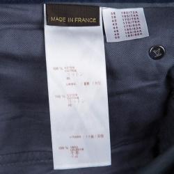 Louis Vuitton Grey Cotton Straight Fit Trousers L