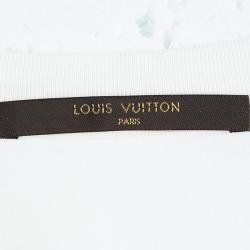 مملوكة مسبقًا تي شيرت لوي فيتون قطن طباعة تجريدية بالشعار المزين XL