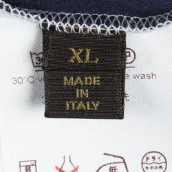 مملوكة مسبقًا تي شيرت لوي فيتون قطن طباعة تجريدية بالشعار المزين XL