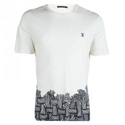 Louis Vuitton Off White Cotton Printed Logo Detail T-Shirt XL Louis Vuitton