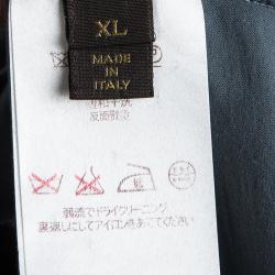 Louis Vuitton Grey Contrast Logo Embroidered Panel Detail T-Shirt XL
