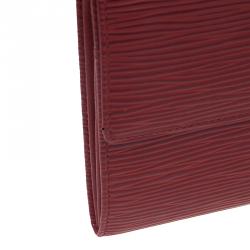 مملوكة مسبقًا محفظة محفظة كونتيننتال لوي فيتون سارة جلد إيبي حمراء