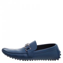 مملوكة مسبقًا Louis Vuitton Blue Leather Hockenheim Moccasins Size 39.5