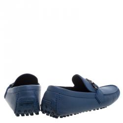 مملوكة مسبقًا Louis Vuitton Blue Leather Hockenheim Moccasins Size 39.5