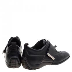 Pre Owned Louis Vuitton Black Leather Velcro Sneakers Size 40