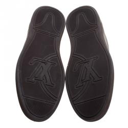 Louis Vuitton Black Leather and Monogram Canvas Line Up Sneakers Size 42.5