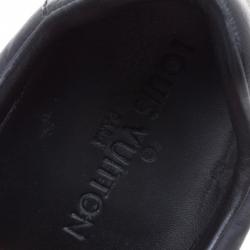 Louis Vuitton Black Leather and Fabric Lace Up Sneakers Size 40.5