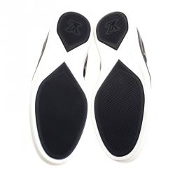 مملوكة مسبقًا حذاء رياضي لوي فيتون سليب أون تويستر جلد وسويدي رمادي مقاس 43