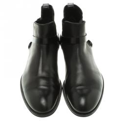 Pre Owned Louis Vuitton Black Leather Greenwich Ankle Boots Size 42.5