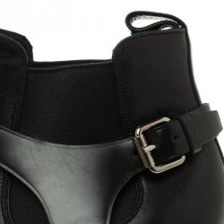 Pre Owned Louis Vuitton Black Leather Greenwich Ankle Boots Size 42.5