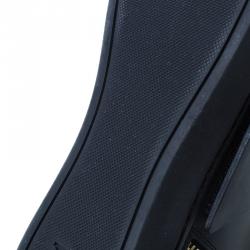 مملوكة مسبقًا Louis Vuitton Black Leather Karakoram Pattern Punchy Sneaker Boots Size 41