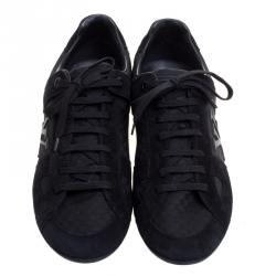 مملوكة مسبقًا Louis Vuitton Black Petit Damier Canvas and Suede Vibes Sneakers Size 41.5