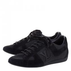 مملوكة مسبقًا Louis Vuitton Black Petit Damier Canvas and Suede Vibes Sneakers Size 41.5