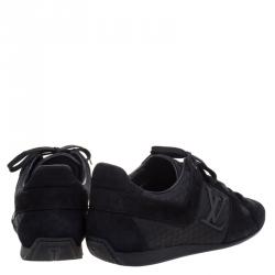مملوكة مسبقًا Louis Vuitton Black Petit Damier Canvas and Suede Vibes Sneakers Size 41.5