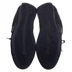 مملوكة مسبقًا Louis Vuitton Black Petit Damier Canvas and Suede Vibes Sneakers Size 41.5